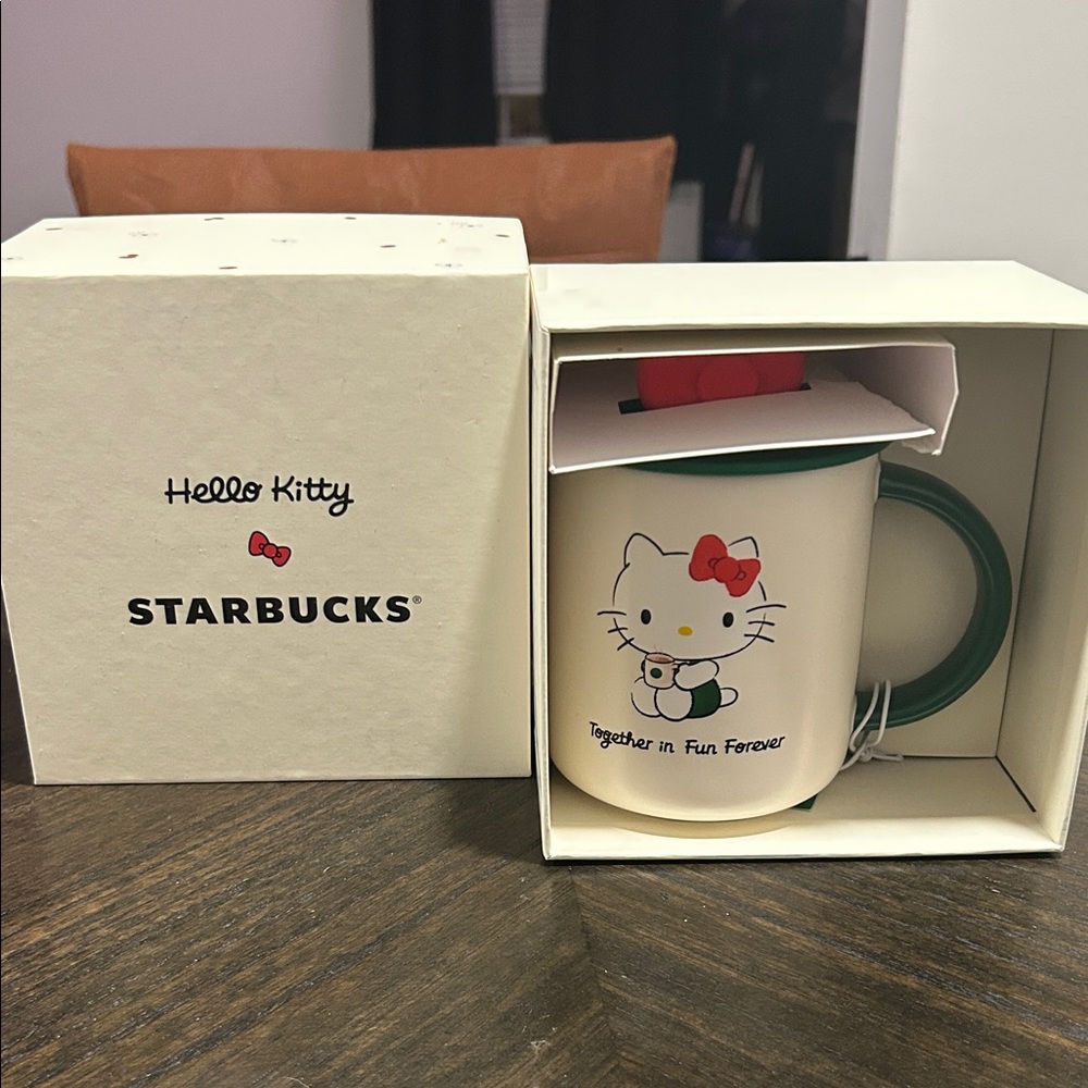 Starbucks Hello Kitty Mug with Green Handle